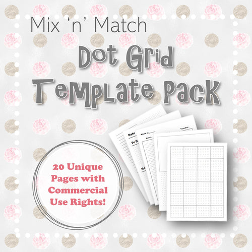 Mix 'n' Match Dot Grid Template Pack with Commercial Use Rights