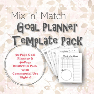 Mix 'n' Match 30-Day Goal Planner with BOOSTER Mega Template Pack
